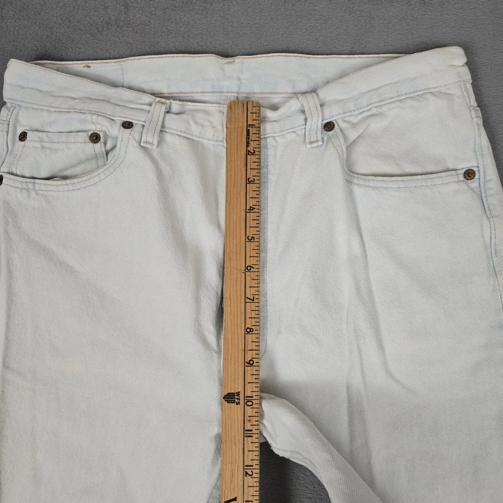 Vintage Levis 501 Jeans Mens 35x32 (Fit 32x30) White Straight Button Fly USA 80s